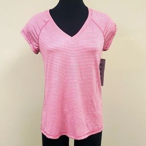 Ideology Women's Striped V Neck T-Shirt Top - Size Small
